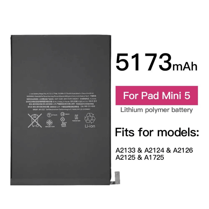5124mAh 0 Cycle Battery For iPad Mini 5 (A2133,A2124, A2125,A2126) - Best Cell Phone Parts Distributor in Canada, Parts Source 5124mAh 0 Cycle Battery For iPad Mini 5 (A2133,A2124, A2125,A2126) - Best Cell Phone Parts Distributor in Canada, Parts Source